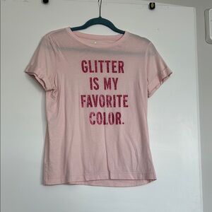 Kate Spade Pink Glitter Graphic Tee